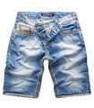 Herren Jeans Short kurze Hose dicke Nähte Bermuda Shorts 