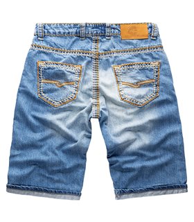 Herren Jeans Short kurze Hose dicke Nähte Bermuda Shorts 