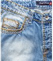 Herren Jeans Short kurze Hose dicke Nähte Bermuda Shorts 