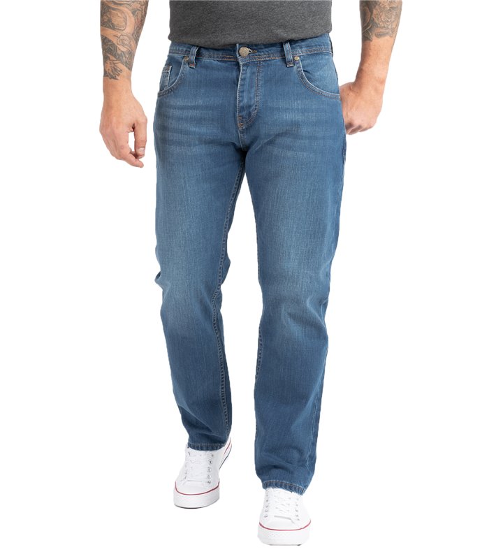Indumentum Herren Jeans Comfort Fit Mittelblau IC-701
