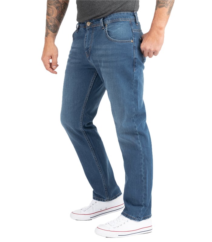 Indumentum Herren Jeans Comfort Fit Mittelblau IC-701