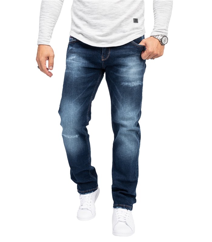 Rock Creek Herren Jeans Regular Fit Dunkelblau RC-3103
