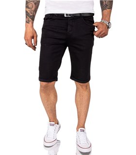 Rock Creek Herren Jeansshorts Slim Fit Schwarz RC-2209