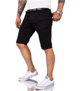 Rock Creek Herren Jeansshorts Slim Fit Schwarz RC-2209