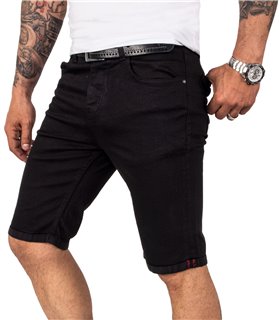 Rock Creek Herren Jeansshorts Slim Fit Schwarz RC-2209