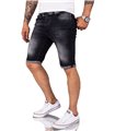 Rock Creek Herren Jeansshorts Slim Fit Dunkelgrau RC-2214