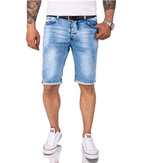 Rock Creek Herren Jeansshorts Slim Fit Hellblau RC-2207