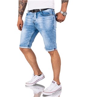 Rock Creek Herren Jeansshorts Slim Fit Hellblau RC-2207