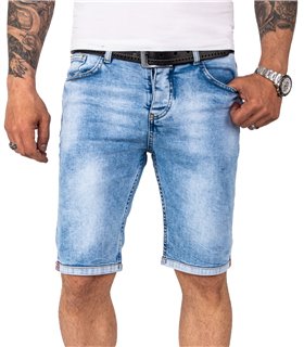 Rock Creek Herren Jeansshorts Slim Fit Hellblau RC-2207