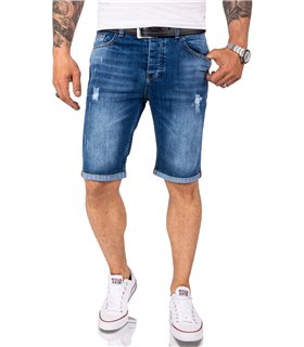 Rock Creek Herren Jeansshorts Slim Fit Blau RC-2218