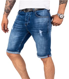 Rock Creek Herren Jeansshorts Slim Fit Blau RC-2218