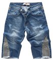 Lorenzo Loren Herren Jeansshorts Slim Fit Blau LL-392