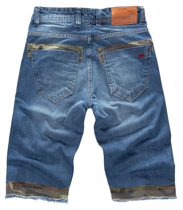 Lorenzo Loren Herren Jeansshorts Slim Fit Blau LL-393