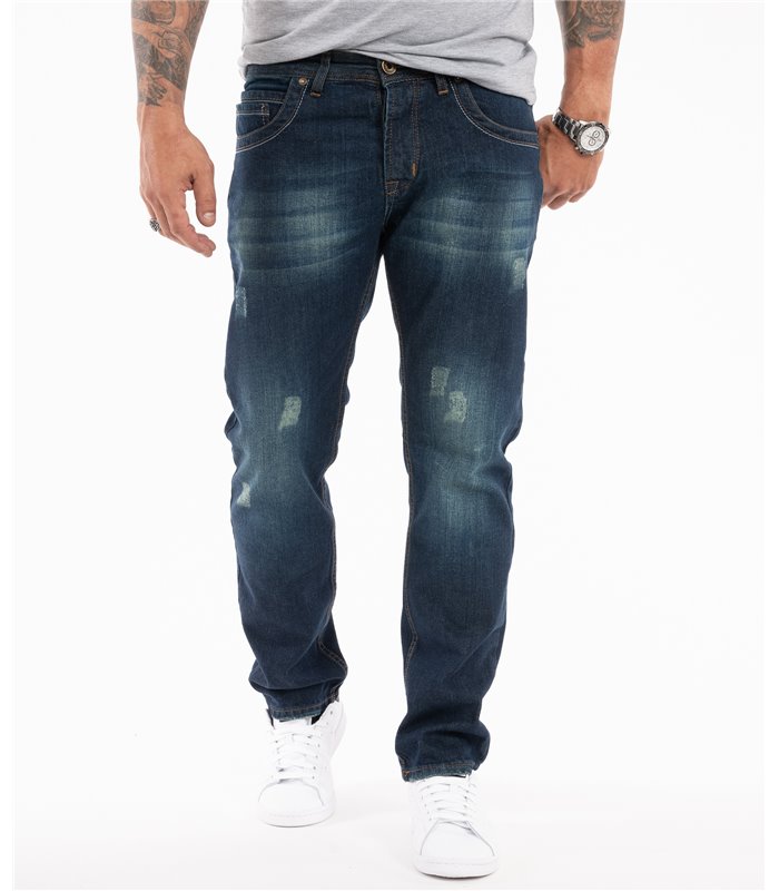 Rock Creek Herren Jeans Regular Fit Dunkelblau RC-2299