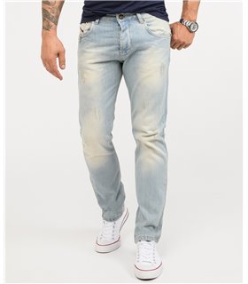 Rock Creek Herren Designer Jeans Hose Regular Fit Stonewashed Used Look M40 NEU