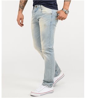 Rock Creek Herren Designer Jeans Hose Regular Fit Stonewashed Used Look M40 NEU