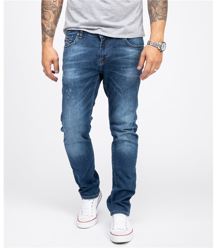 Indumentum Herren Jeans Slim Fit Blau IS-301