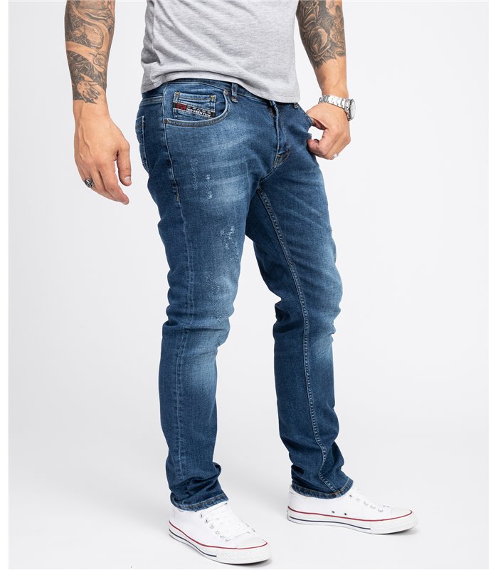 Indumentum Herren Jeans Slim Fit Blau IS-301