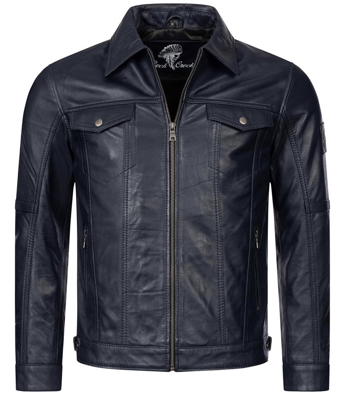 Rock Creek Herren Lederjacke Kentkragen H-296