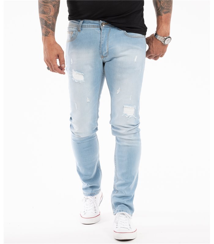 Rock Creek Herren Designer Jeans Slim Fit Hose Destroyed Look Denim W29-W40 M48