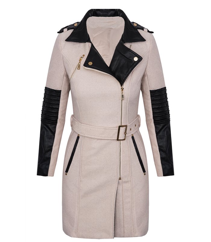 Eleganter Damen Mantel Wintermantel Damenjacke Schwarz Reverskragen
