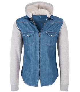 Rock Creek Herren Jeanshemd mit Kapuze Regular Fit H-232