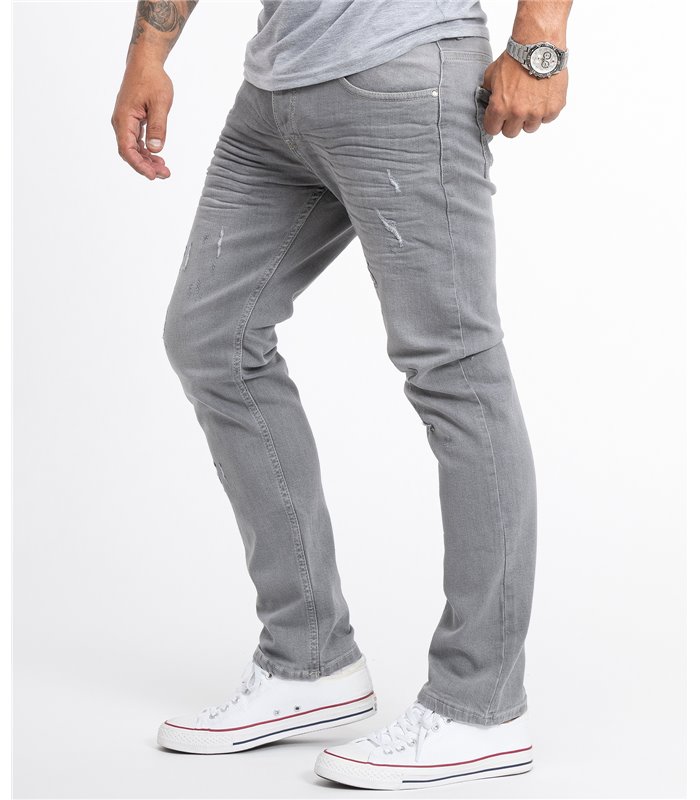 Designer Herren Jeans Hose Stonewashed Stretch Regular-Fit 