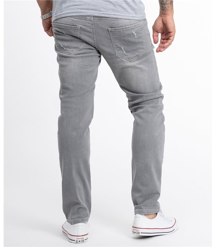 Designer Herren Jeans Hose Stonewashed Stretch Regular-Fit 