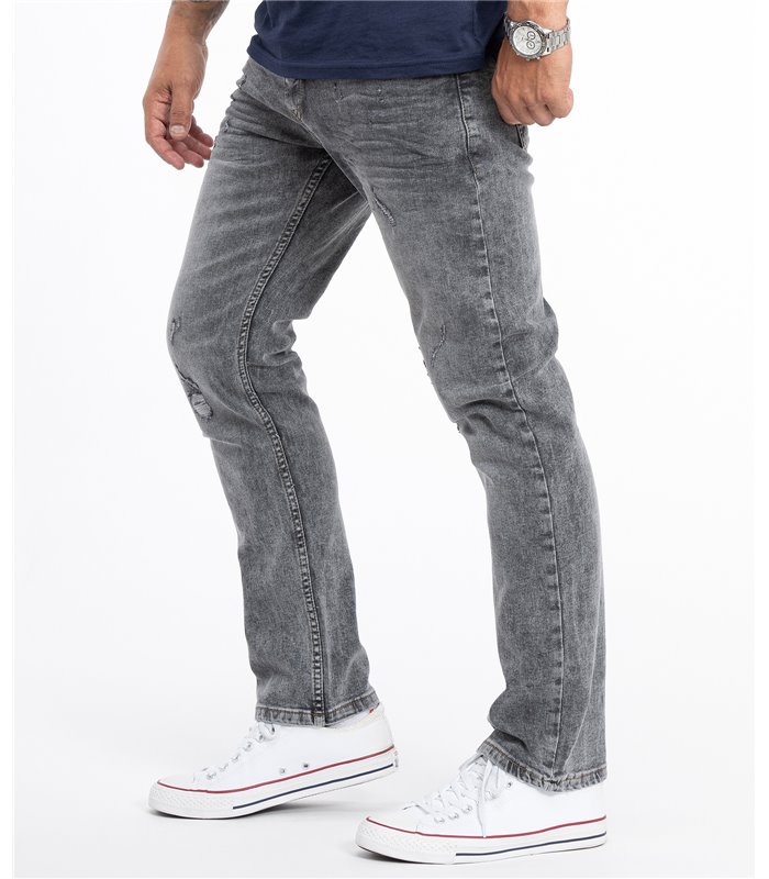 Rock Creek Herren Jeans Stretch Regular Slim Dunkelgrau RC-2107
