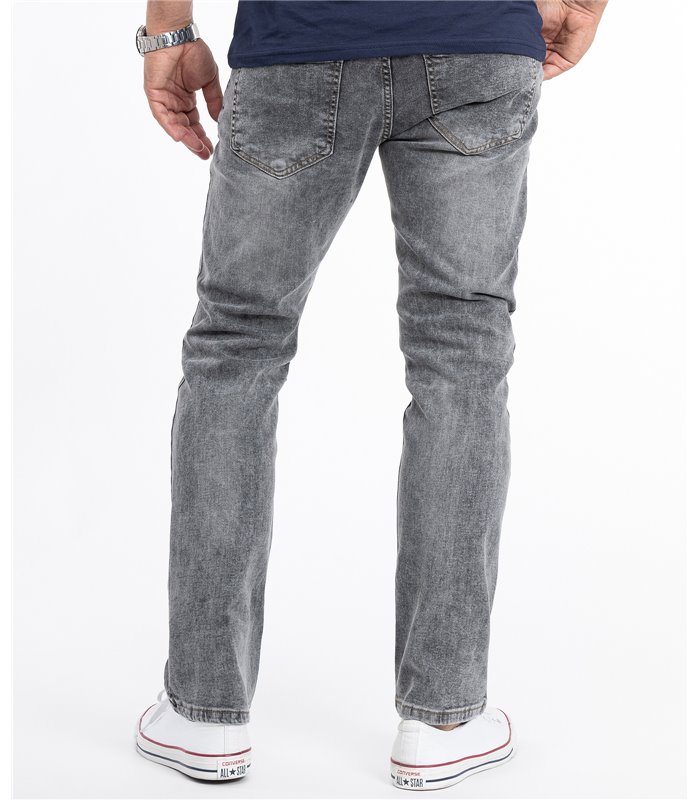 Rock Creek Herren Jeans Stretch Regular Slim Dunkelgrau RC-2107