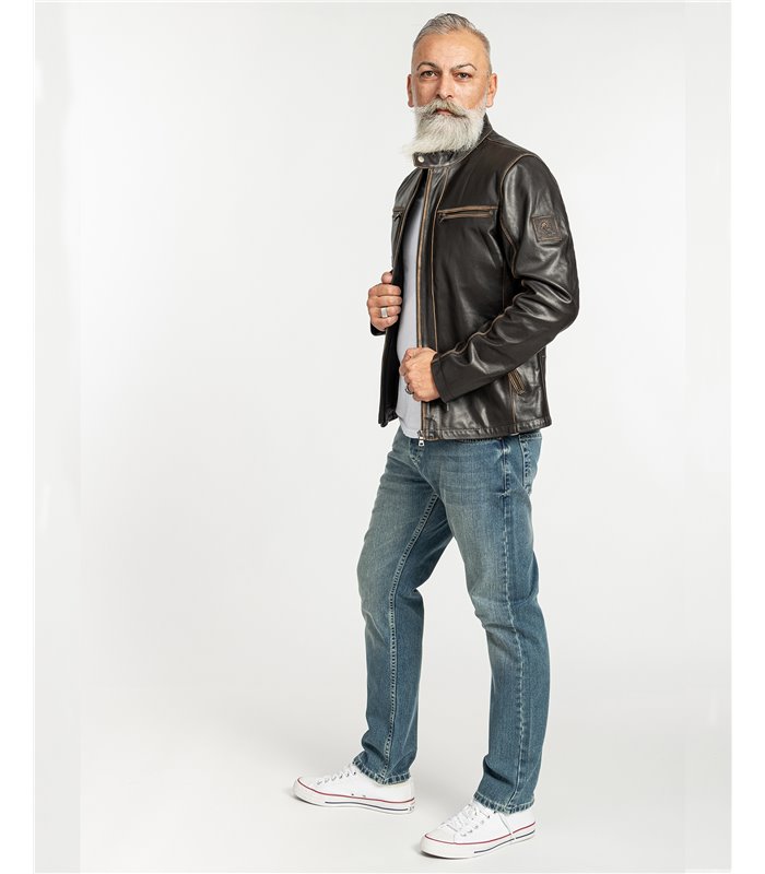 Rock Creek Herren Lederjacke H-351