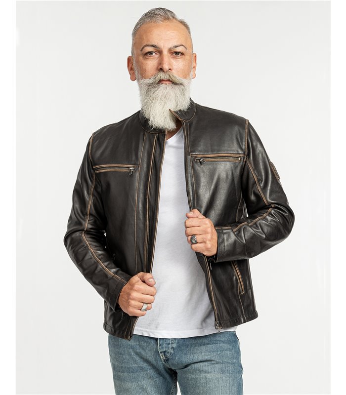 Rock Creek Herren Lederjacke H-351