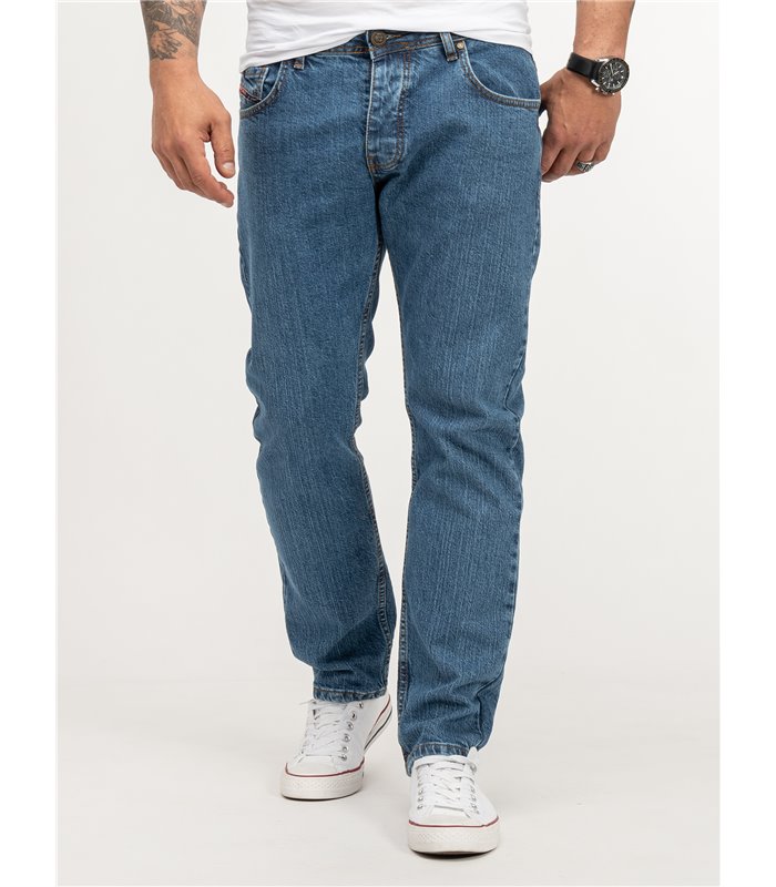 Lorenzo Loren Herren Jeans Regular Fit Dunkelgrau LL-4003
