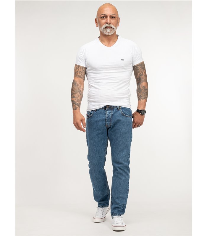 Lorenzo Loren Herren Jeans Regular Fit Dunkelgrau LL-4003