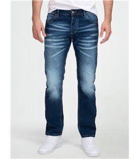Lorenzo Loren Herren Jeans Regular Fit Dunkelblau LL-4012