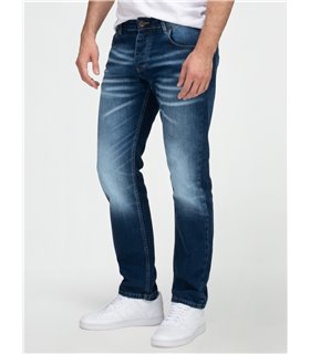 Lorenzo Loren Herren Jeans Regular Fit Dunkelblau LL-4012