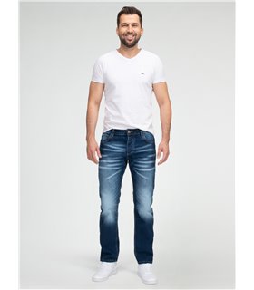 Lorenzo Loren Herren Jeans Regular Fit Dunkelblau LL-4012