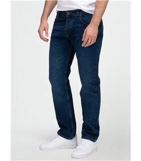 Lorenzo Loren Herren Jeans Regular Fit Dunkelblau LL-4013